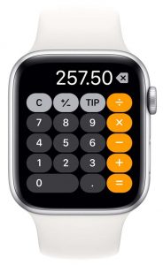 ماشین حساب اپل واچ در WatchOS 6 ماشین حساب اپل واچ در WatchOS 6
